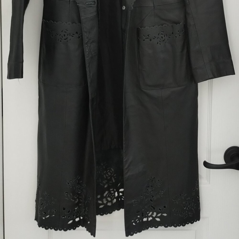 Lacey leather coat